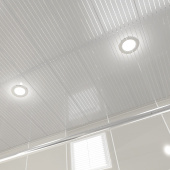 Потолок реечный Cesal B22 Металлик с металлической полосой 150х3000 мм
