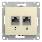 Glossa Беж Розетка TV+RJ45, кат.5E