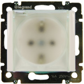 Legrand Valena Бел Розетка 1-ая с/з с прозрачной крышкой IP44