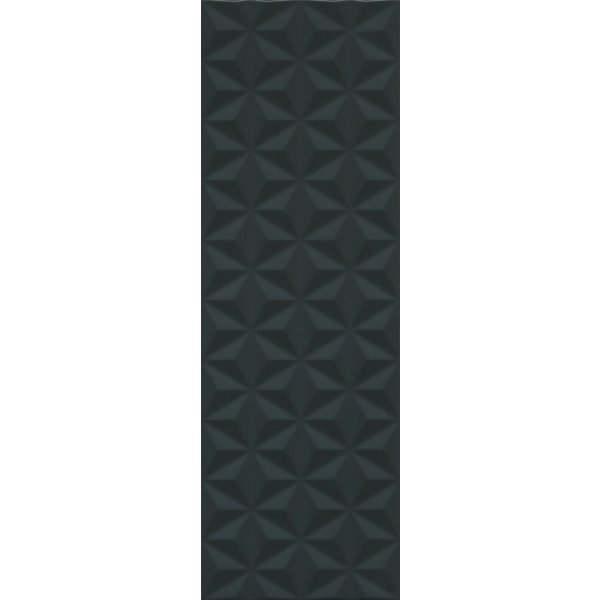 12121R плитка настенная Диагональ черный структура обрезной 25x75 (0,938м2/50,652м2/54уп)