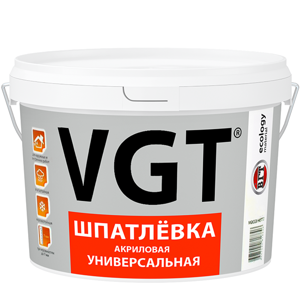 Шпатлевка универсальная для нар/внутр работ влагостойкая, 3,6 кг (фас. 4 шт.)