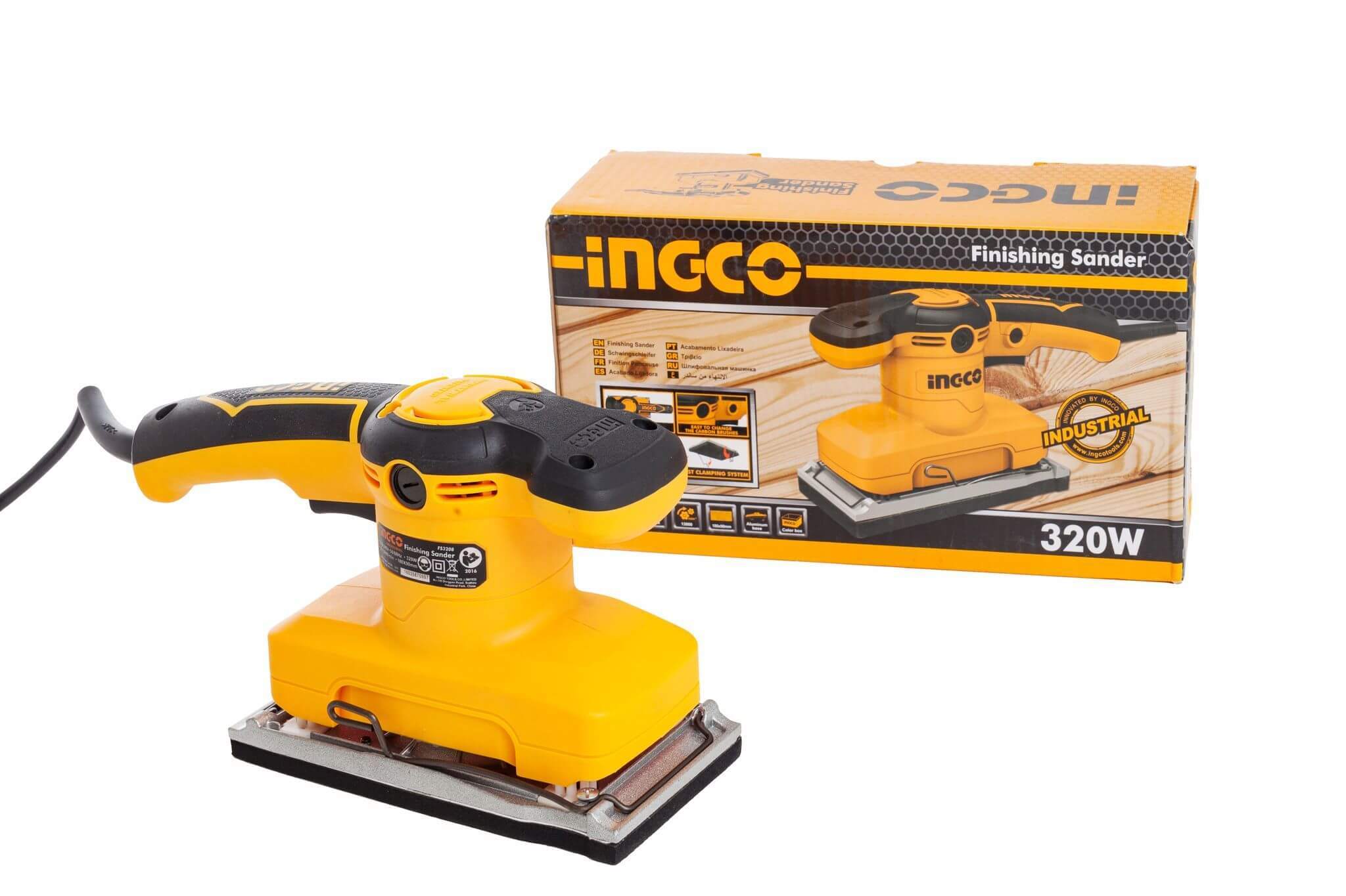 Шлифмашинка вибрационная INGCO INDUSTRIAL FS3208 , 320Вт, 185х93мм