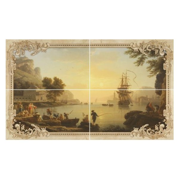 Панно Rotterdam beige бежевое 01 60х100 (1кт/4шт)