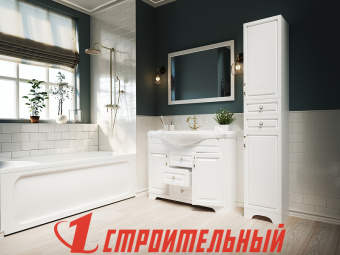 Тумба Прованс New с раковиной 80Н 2в.я. 2д. Белый глянец