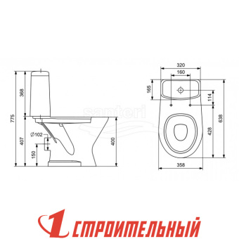 Унитаз-компакт ГРАЦИЯ г/в,сиденье ПП