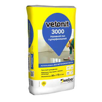 Vetonit 3000 20кг наливной пол финишный (0-5мм)