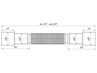 Гибкая труба АНИ Пласт K606 40-50х40-50/397-807 мм