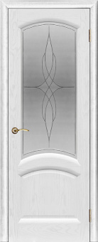 Дверь межкомнатная Лаура ясень жемчуг остекленная