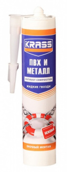 Клей KRASS ЖГ для ПВХ и металла Прочный монтаж (ПВХ и Металл) Бежевый 300мл