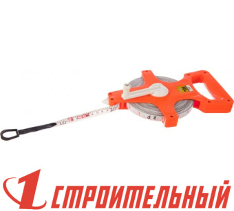 Рулетка геодезическая, 50 м х 13 мм, лента фиберглассовая, открытый корпус