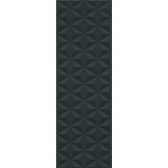 12121R плитка настенная Диагональ черный структура обрезной 25x75 (0,938м2/50,652м2/54уп)