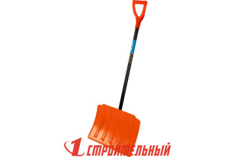 Лопата для уборки снега стальная, 470х335х1335 мм,стальной черенок 