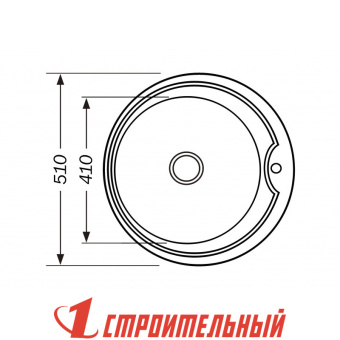 Мойка кухонная врезная D51 круглая,толщина 0,8мм