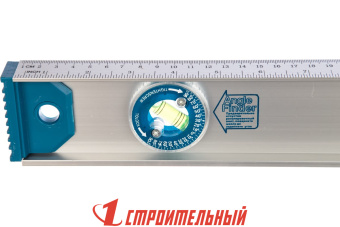 Уровень алюминиевый скелетный, 2 глазка+1 поворотный на 360, магн. лента, линейка, 1000мм, (шт.)
