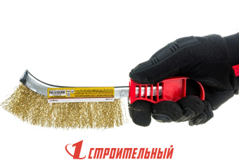 Щетка проволочная латунированная, пластмассовая рукоятка, толщина проволоки 0,3 мм, 240мм, (шт.)				