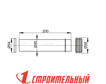 Труба фановая AlcaPlast M901 d 45 х 58 х 25 мм
