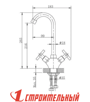 HB49808 Смеситель для кухни из нержавеющей стали с гайкой													