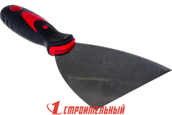 Шпатель фасадный ПРОФИ ПБСТРОЙ 100 мм из нержавеющей стали с двухкомпонентной ручкой																