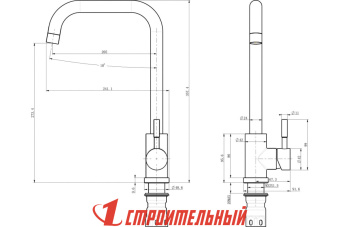 Смеситель для кухни нержавеющая сталь,BALEAR 13435-2BL