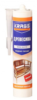 Клей KRASS ЖГ для древесины Эластичный монтаж (Древесина) Бежевый 300мл 
