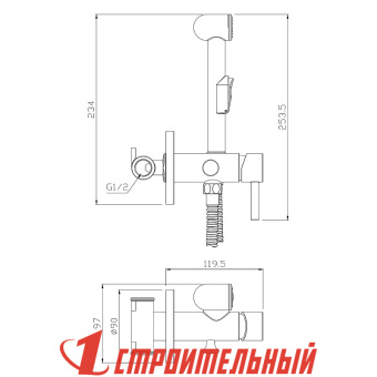 Смеситель встраиваемый с гигиеническим душем  BALEAR 13141BLB