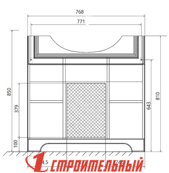 Тумба Прованс New с раковиной 80Н 2в.я. 2д. Белый глянец
