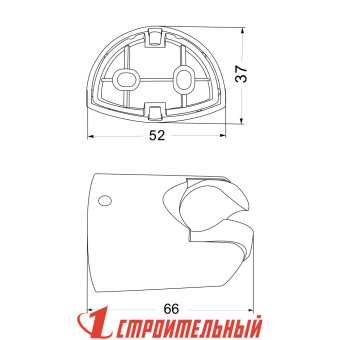 Держатель для душевой лейки,черный S01B