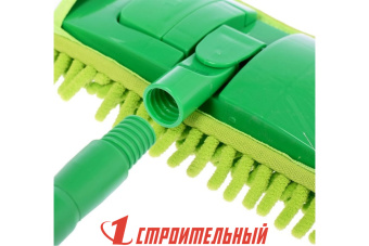 Швабра с насадкой из микрофибры 42х14см, телескопическая рукоятка до 120см
