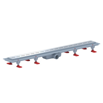 Трап линейный пластиковый АНИ Пласт TLQ1585G DN40 с сухим затвором и глянцевой решёткой Киль 850х62 мм